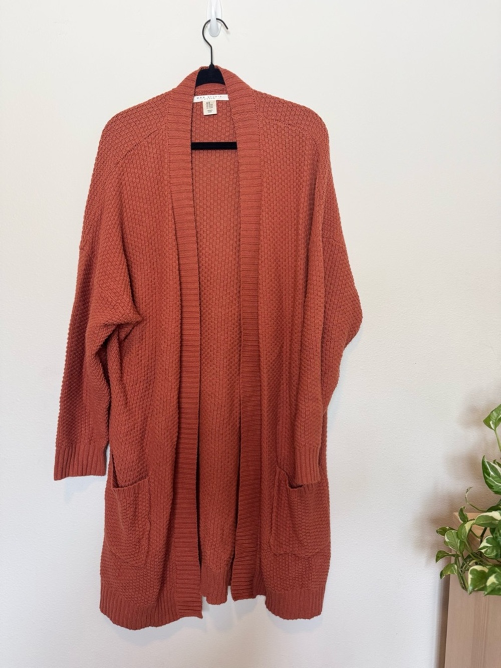 Max Studio Open-Front Cardigan Sweater - Rust Orange